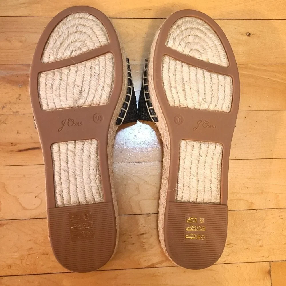 J. Crew Raffia Slip-on Espadrille Sandals